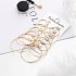 US 6 Pairs Women Fashion Simple Rock Exaggeration Circle Hoop Earrings Set Punk Hoop Earrings  Gold