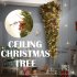 US 6FT Upside Down Christmas Tree 600 Branch Tips 300 LED Warm White Lights Christmas Tree For Home Office Party Green