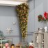 US 6FT Upside Down Christmas Tree 600 Branch Tips 300 LED Warm White Lights Christmas Tree For Home Office Party Green