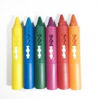 US 6Pcs/Set Bathroom Crayon Erasable Graffiti Toy Doodle Pen for Baby Kids Bathing 6 colors (4 colors + 2 colors repeating colors)