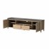US 70 Inch Modern TV Stand With LED Lights Entertainment Center TV Cabinet Media Console Table For Gaming Living Room Bedroom Natural Wood Wash black