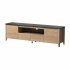 US 70 Inch Modern TV Stand With LED Lights Entertainment Center TV Cabinet Media Console Table For Gaming Living Room Bedroom Natural Wood Wash black