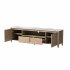 US 70 Inch Modern TV Stand With LED Lights Entertainment Center TV Cabinet Media Console Table For Gaming Living Room Bedroom Natural Wood Wash black