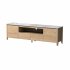 US 70 Inch Modern TV Stand With LED Lights Entertainment Center TV Cabinet Media Console Table For Gaming Living Room Bedroom Natural Wood Wash black