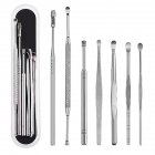 US 7PCS Stainless Steel Ear Wax Remover Earpick Ear Cleaner Set with Storage Box
