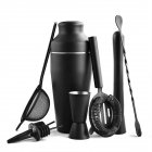 US 8pcs Professional Bartender Kit Premium Stainless Steel Shaker Set Bar Tools Accessories Black 8pcs/set