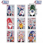 US 9 Pcs/set Wall Sticker Pvc American Independence Day Stickers Electrostatic Window Stickers As shown
