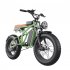US All Terrain off Road Electric Bike 1400w Powerful Motor 7 Speed Gears Fat Tires Electric Mountain Bike Green
