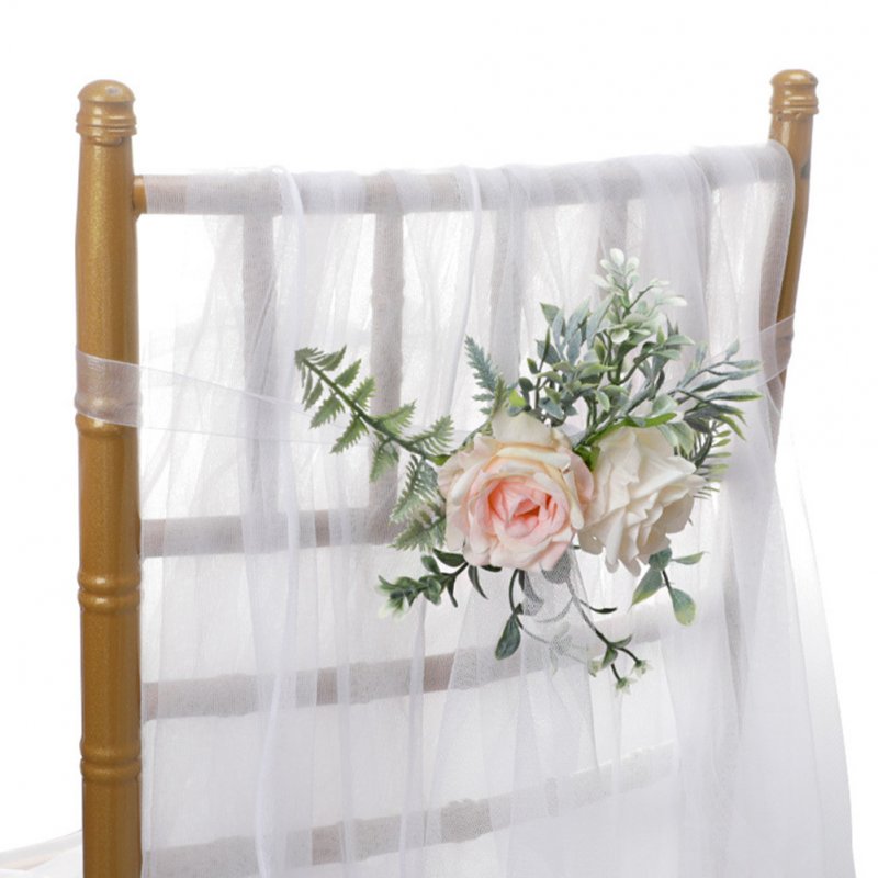 US Artificial Chair Back Flower Simulation Fake Decorative Flower Outdoor Wedding Landscaping Layout Prop pink