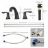 US Bathroom Faucet 8 Inch Bathroom Faucets for Sink 3 Hole Widespread Matte Black Bathroom Faucet