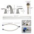 US Bathroom Faucet 8 Inch Bathroom Faucets for Sink 3 Hole Widespread Brushed Nickel Bathroom Faucet
