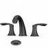 US Bathroom Sink Faucet Widespread Matte Black Bathroom Faucet 3 Hole Matte Black