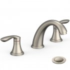 US Bathroom Sink Faucet Widespread Matte Black Bathroom Faucet 3 Hole Brushed Nickel
