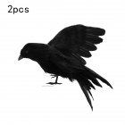 US CYNDIE 2pc Black Feathered Crow Extra Large Handmade Realistic Shape Birds For Halloween