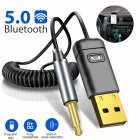 US C11 Car Bluetooth-compatible 5.0 Transmitter Receiver Car Audio Aux Hands-free Call Two-in-one Audio Adapter For Pc Tv Car black