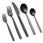 US CIBEAT 30 Piece Stainless Steel Kitchen Flatware Set   Black