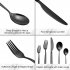 US CIBEAT 30 Piece Stainless Steel Kitchen Flatware Set   Black