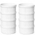 US CIBEAT 8 oz Ramekins Bowls Set of 8 Porcelain Dipping Sauce Bowls Oven Safe Classic Style Ramekins for Baking Souffle Ramekins Creme Brulee Porcelain Ramekin