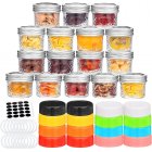 US CIBEAT Small Mason Jars Jelly Jars with Lids 4oz 16 Pack Glass Canning Jars