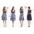 US CLEARLOVE Oktoberfest Women s Three Piece Plaid Patchwork Lace Apron Polka Dot Skirt Upgraded  US Size Blue S