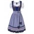 US CLEARLOVE Oktoberfest Women s Three Piece Plaid Patchwork Lace Apron Polka Dot Skirt Upgraded  US Size Blue L