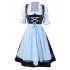 US CLEARLOVE Women German Dirndl Dress Short sleeved Dress Three piece Set Upgraded Black and Blue XL