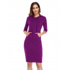 US CLEARLOVE Women's Casual Long Sweatshirts 3/4 Sleeve Hooded Bodycon Dress with Kangaroo Pocket