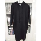 US CLEARLOVE Women's Casual Long Sweatshirts 3/4 Sleeve Hooded Bodycon Dress with Kangaroo Pocket Black M