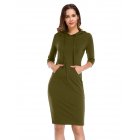 US CLEARLOVE Women's Casual Long Sweatshirts 3/4 Sleeve Hooded Bodycon Dress with Kangaroo Pocket