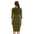 US CLEARLOVE Women s Casual Long Sweatshirts 3 4 Sleeve Hooded Bodycon Dress with Kangaroo Pocket