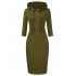 US CLEARLOVE Women s Casual Long Sweatshirts 3 4 Sleeve Hooded Bodycon Dress with Kangaroo Pocket