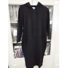 US CLEARLOVE Women's Casual Long Sweatshirts 3/4 Sleeve Hooded Bodycon Dress with Kangaroo Pocket Black XL