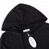 US CLEARLOVE Women s Casual Long Sweatshirts 3 4 Sleeve Hooded Bodycon Dress with Kangaroo Pocket Black XXL