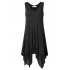 US CLEARLOVE Women s Plus Size Solid V Neck Sleeveless Irregular Hem Loose Shirt Dress Top Purple XL