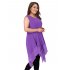US CLEARLOVE Women s Plus Size Solid V Neck Sleeveless Irregular Hem Loose Shirt Dress Top Purple XL