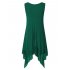 US CLEARLOVE Women s Plus Size Solid V Neck Sleeveless Irregular Hem Loose Shirt Dress Top Purple XL