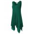 US CLEARLOVE Women s Plus Size Solid V Neck Sleeveless Irregular Hem Loose Shirt Dress Top Purple XL