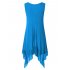 US CLEARLOVE Women s Plus Size Solid V Neck Sleeveless Irregular Hem Loose Shirt Dress Top Purple XL