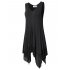 US CLEARLOVE Women s Plus Size Solid V Neck Sleeveless Irregular Hem Loose Shirt Dress Top Purple XL