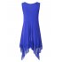 US CLEARLOVE Women s Plus Size Solid V Neck Sleeveless Irregular Hem Loose Shirt Dress Top Purple XL