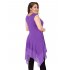US CLEARLOVE Women s Plus Size Solid V Neck Sleeveless Irregular Hem Loose Shirt Dress Top Purple XL