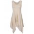 US CLEARLOVE Women s Plus Size Solid V Neck Sleeveless Irregular Hem Loose Shirt Dress Top Purple XL