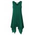 US CLEARLOVE Women s Plus Size Solid V Neck Sleeveless Irregular Hem Loose Shirt Dress Top Purple XL