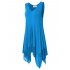 US CLEARLOVE Women s Plus Size Solid V Neck Sleeveless Irregular Hem Loose Shirt Dress Top Purple 4XL