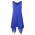 US CLEARLOVE Women s Plus Size Solid V Neck Sleeveless Irregular Hem Loose Shirt Dress Top Purple 4XL