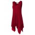 US CLEARLOVE Women s Plus Size Solid V Neck Sleeveless Irregular Hem Loose Shirt Dress Top Purple 4XL