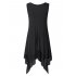 US CLEARLOVE Women s Plus Size Solid V Neck Sleeveless Irregular Hem Loose Shirt Dress Top Purple 4XL