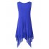 US CLEARLOVE Women s Plus Size Solid V Neck Sleeveless Irregular Hem Loose Shirt Dress Top Purple 5XL