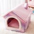 US Cat  Bed Sleep House Warm Cave Dog Kennel Indoor Enclosed Tent Huts Sofa For Pet Cats Kittens Puppy Pink starry sky L for pets within 14kg