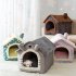 US Cat  Bed Sleep House Warm Cave Dog Kennel Indoor Enclosed Tent Huts Sofa For Pet Cats Kittens Puppy Pink starry sky L for pets within 14kg